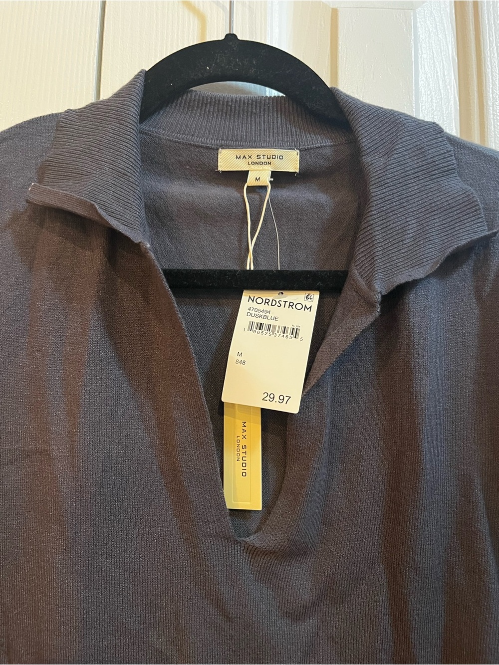 NWT! Max Studio Blue knit shirt